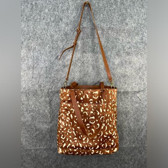 MADEWELL The Medium Transport Tote: Printed Calf Hair Edition in Pecan - Picture 7 of 12